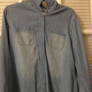 Denim long sleeve button up